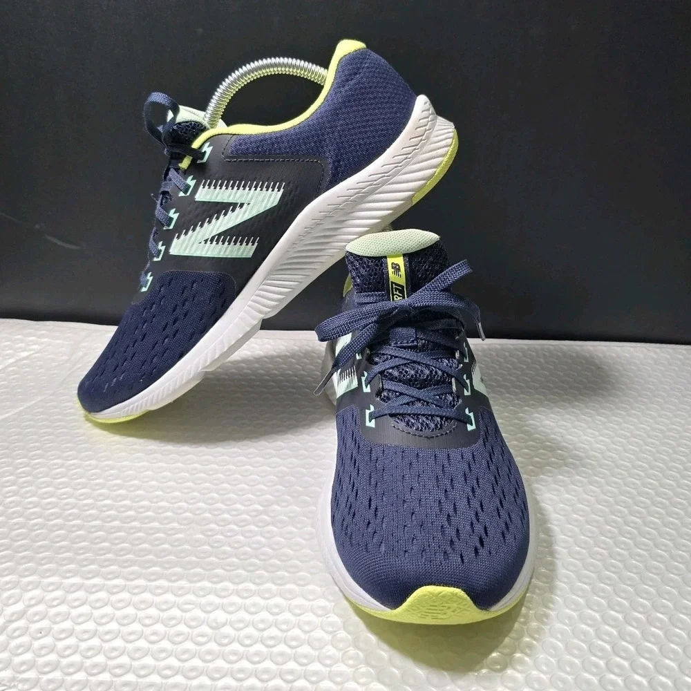 New Balance DRFT V1 Running Shoes Sz 9.5 Navy Blue Vibrant Green